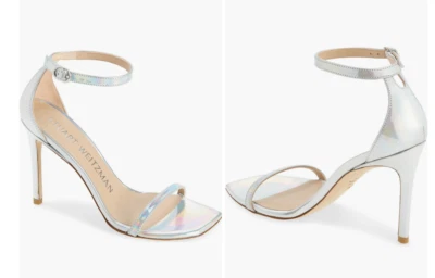Stuart Weitzman Iridescent Patent Nudistcurve 100 Sandals 10 - Image 1 of 4