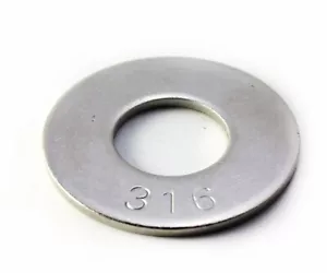 Lavadora plana de acero inoxidable 316 5/16 ID x 0.688 OD, cantidad de 250 piezas paquete - Imagen 1 de 1