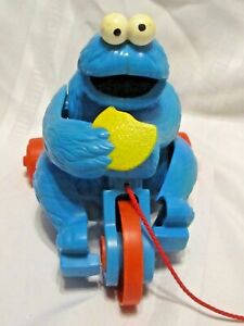 1980's Cookie Monster Sesame Street Tricycle Pull Toy Muppets Vintage