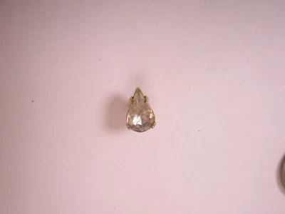 Teardrop White Rhinestone Quality Vintage SMALL Tie Tack Lapel Pin r58 - Image 1 of 4