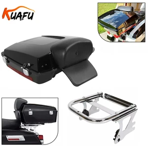 Luggage Trunk Backrest Rack For 97-08 Harley Touring Street Glide Road King - Picture 1 of 12