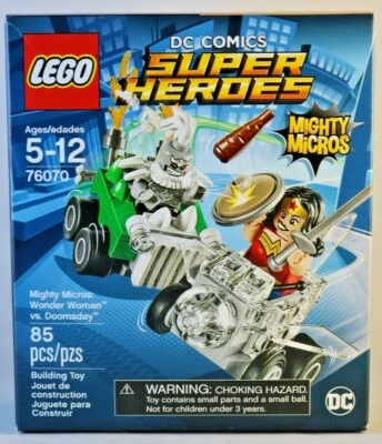 LEGO DC COMICS SUPER HEROES MIGHTY MICROS WONDER WOMAN vs DOOMSDAY 85 Pcs 76070 - Image 1 of 4