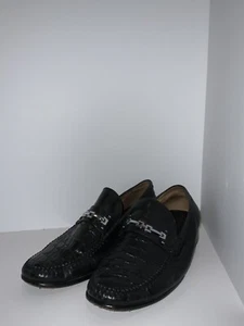 Mocasines de piel de cocodrilo genuino negros vintage para hombre David Eden talla 7,5 - Imagen 1 de 4