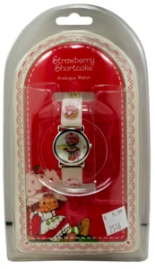 Strawberry Shortcake Watch Analog with Kitty & Basket White Wrist Band Vintage - Picture 1 of 13