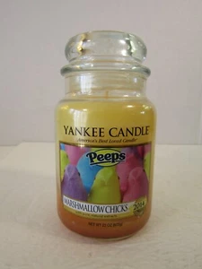 Yankee Candle MARSHMALLOW CHICKS Peeps Large Jar Candle Easter 22 oz 2014 NEW - Picture 1 of 4