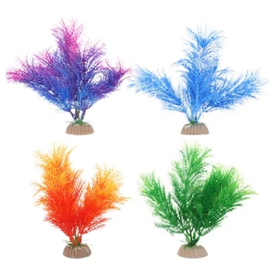  4 Pcs Fish Tank Grass Accessories Aquarium Water Decor Plastic Plants - Picture 1 of 20