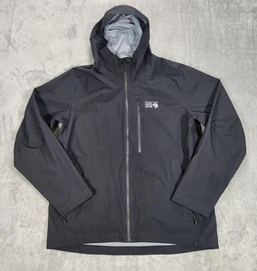 Chaqueta Mountain Hardwear Ozónica Para Hombre XL Negra Con Capucha Impermeable Lluvia OM3850 - Imagen 1 de 15