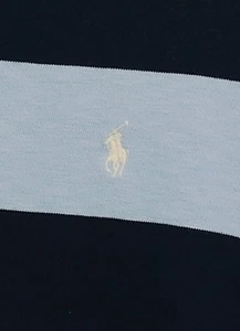 POLO RALPH LAUREN RUGBY MEN'S CUSTOM SLIM FIT XL ~ Navy Blue Stripe ~ NEW - Picture 1 of 4