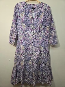 Talbots Hemdkleid Größe 6P Zierlich Lila Ditsy Voile Blumendruck Knopfleiste... - Bild 1 von 9