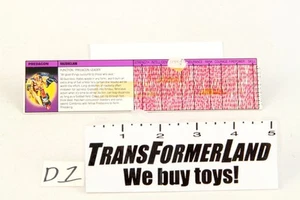Razorclaw Tech Specs 1986 Vintage Hasbro G1 Transformers - Imagen 1 de 1