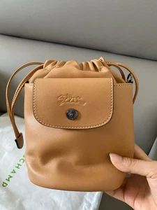 Longchamp Crossbody Rope Pull Bucket Bag 13.5cmx19cmx12cm brown - Picture 1 of 8