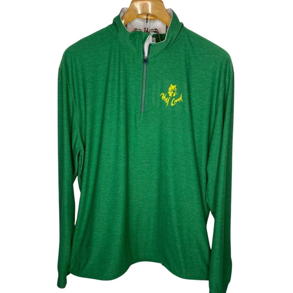 Camisa Pullover Verde Wolf Creek Manga Larga Para Hombre XL de Golf 1/4 Cremallera Recta Foto 1 de 4