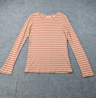 Camisa Vince Top Mujer XL Rosa Rayas Algodón Ligera Silenciosa Lujo Grapa Foto 1 de 4