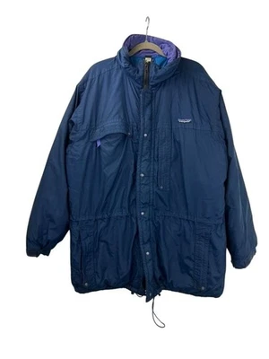 Abrigo Chaqueta Parka Vintage Patagonia Para Hombre XL Azul Con Capucha Cremallera Completa Foto 1 de 4