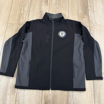 Devon & Jones Soft Shell Jacket Men's Pocket Black XL United State Navy Logo - Image 1 of 4