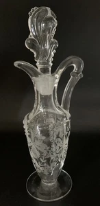 Heisey Waverly Cruet with Orchid Etching Bottle. Beautiful. Excellent Condition. - Picture 1 of 8