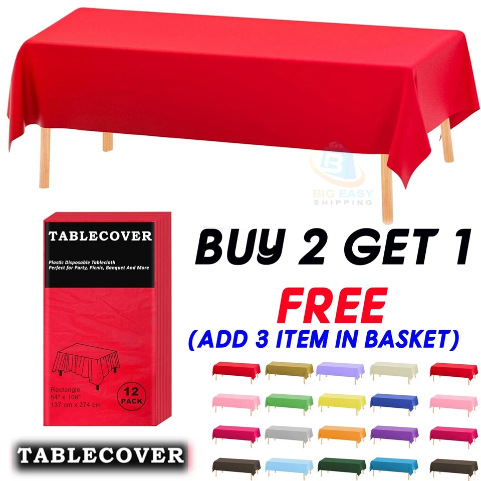 Large Plastic Rectangle Table Cover Cloth Wipe Clean Party Table Cover Tableware