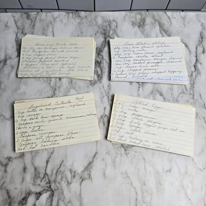 Vintage Lot Of 100 Hand Written Newspaper Cutout Recipes  - Picture 1 of 5