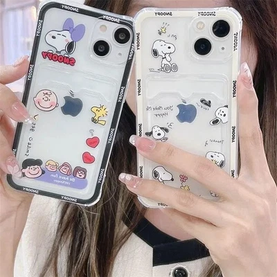 Funda de teléfono Peanuts Snoopy con soporte para tarjeta para Samsung Galaxy S25 S24 S23 S22 Foto 1 de 4