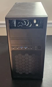 Generic Black Basic PC Mini Tower w/ 3 Working Installed Fans ( 15" x 14" x 7" ) - Picture 1 of 6