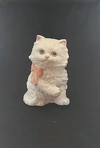 Estatuilla de gatito gato persa blanco Homco porcelana cerámica vintage - Imagen 1 de 4