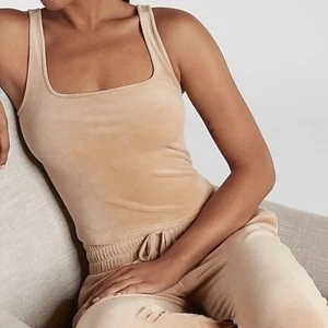 Express Velour Cropped Square Neck Tank Top XL - Bild 1 von 7