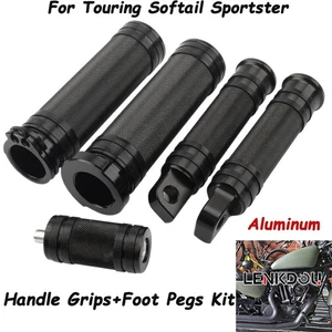 Handle Grips Footpegs Shifter Peg For Harley Touring Road King Softail Sportster - Picture 1 of 13