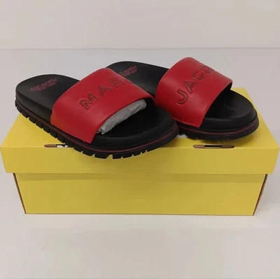Marc Jacobs Women's Leather "The Slide" In Red - EU38/US8 - Image 1 of 4