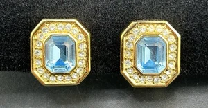 Christian Dior Ohrringe Aquamarinfarben Pave Clip On - Bild 1 von 11