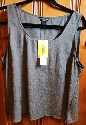 Camiseta sin mangas para mujer Citron Santa Monica verde oliva talla XL NUEVA CON ETIQUETAS Foto 1 de 4