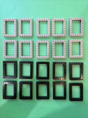 Lego Technic Brick 6x8 Open Center Light Bluish Gray Black Frame 32532 Lot Of 20 - Image 1 of 3
