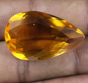 40,85 Karat Brasilianischer Gelblich Orange Citrin Birne Edelstein Zertifiziert T9087 - Bild 1 von 7