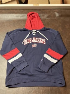 Champion Men’s XL NHL Columbus Blue Jackets Lace Up Hoodie  - Picture 1 of 5