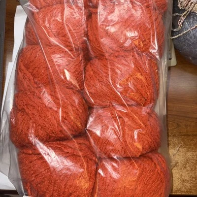 Lang Yarn LOTUS #59 Burnt Orange - sealed pack of 10 balls - 50g each - Image 1 of 4