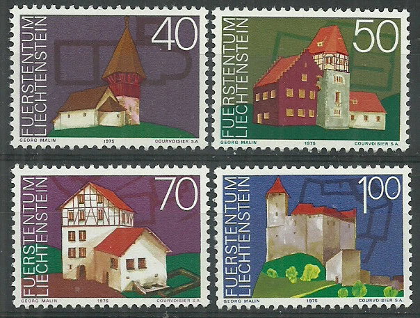 LIECHTENSTEIN 1975 year mint stamps MNH(**) Michel # 630-633 Architecture - Image 1 of 1