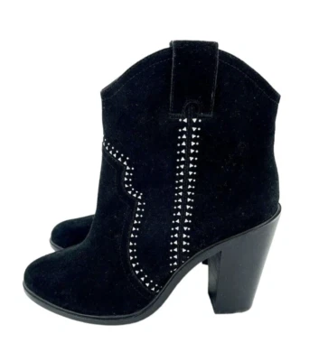 Joie Monte Black Suede Leather Studded Ankle Booties SZ 38 EU New $365 SH32 - Image 1 of 4