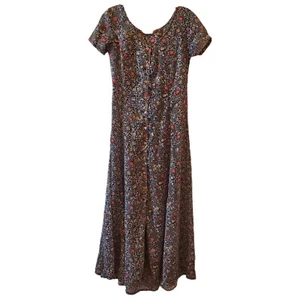 Abito vintage Esprit Y2K lungo abbottonato floreale da donna taglia media Cottagecore - Foto 1 di 12