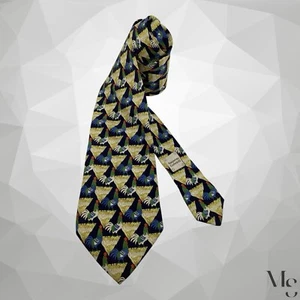 NAZARENO GABRIELLI Multicolor Rooster Print Silk Tie H.M In Italy 60’’-3.5" E.C - Picture 1 of 7