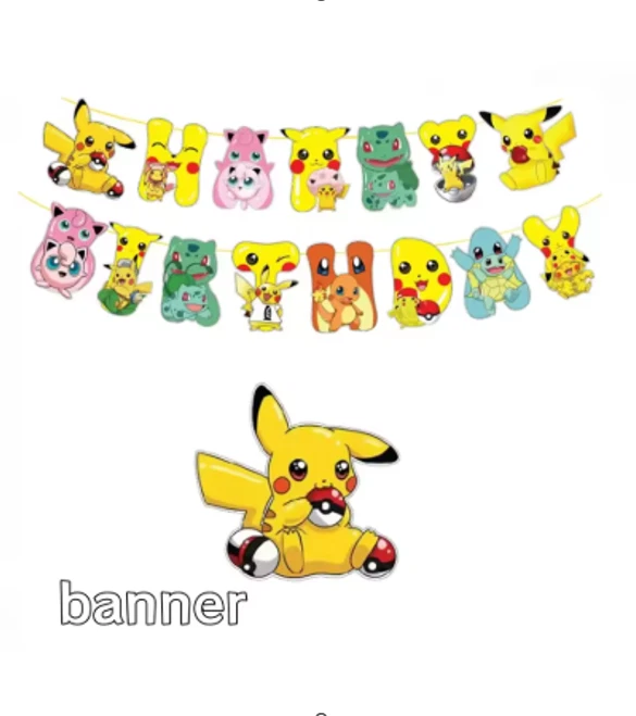 Bandeira Pokémon festa de aniversário infantil vendedor do Reino Unido - Imagem 1 de 1