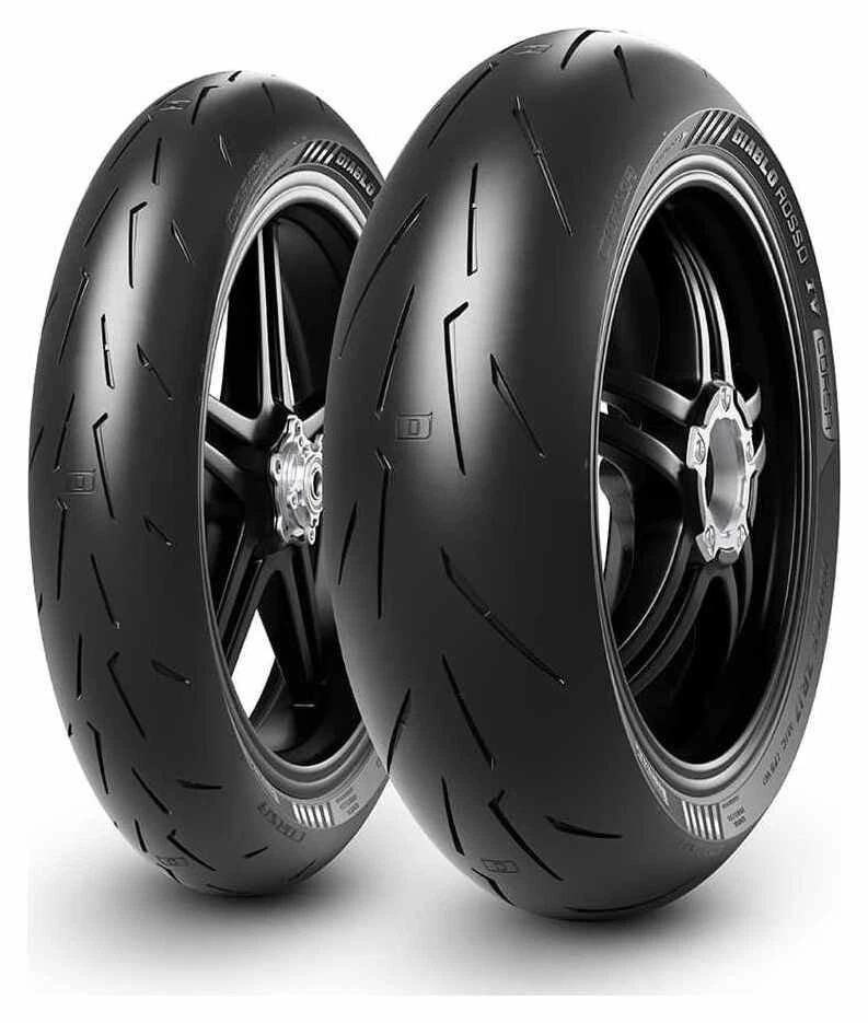 COPPIA GOMME PIRELLI 120/70-17 (58W) + 180/60-17 (75W) DIABLO ROSSO 4 CORSA - Immagine 1 di 4