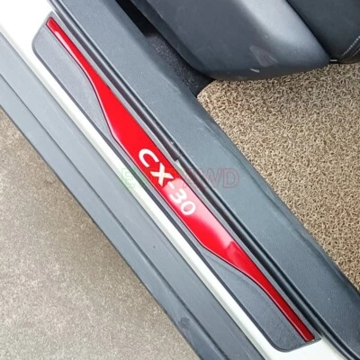 For Mazda CX-30 2024 Chrome Stainless Car Door Sill Scuff Plate Protector Cover - Image 1 of 4