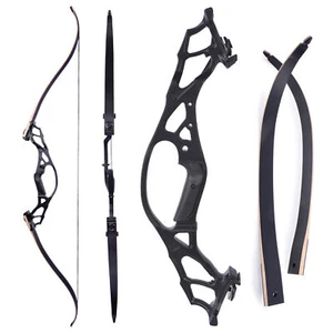 62'' Archery Recurve Bow 30-60lbs Takedown Aluminum Riser Bow Hunting Target - Picture 1 of 12