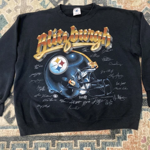 Vintage 1994 Pittsburgh Steelers Crewneck Sweatshirt Size Large Blitzburgh NFL Cover
