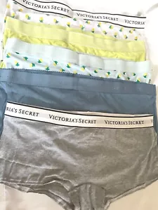 Victoria Secret 5 Pack Cotton Boyshort Panty Lot Shortie Logo L NEW Floral - Picture 1 of 16