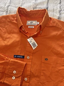 Southern Tide Long Sleeve Shirt Size Small Men’s Orange Stretch Classic Fit New - Picture 1 of 8