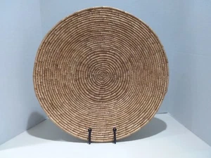   Vintage Indianer Indianer handgewebt aufgerollt Tablett Korb Wandkunst 20"   - Bild 1 von 3