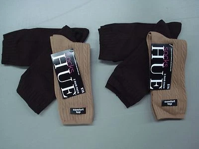 Nuevo con etiquetas Calcetines para mujer Tono Cable/Tejidos Planos Talla Única Camel/Espresso 6 Pares #216J Foto 1 de 2