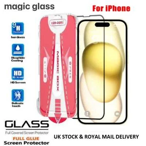 VEN-DENS iPhone 15 14 13 12 11 16 17  Max Magic Glass Box Full Screen Protector - Picture 1 of 4