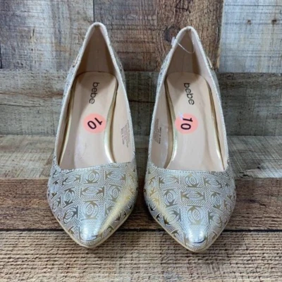 Zapatos de tacón Bebe metálicos con logotipo Saydee plateados para mujer punta de 10 puntas sin cordones Foto 1 de 4