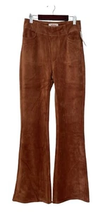NWT Wrangler Burnt Orange Corduroy Flare Pull On Pants High Waist Sz Small - Picture 1 of 12